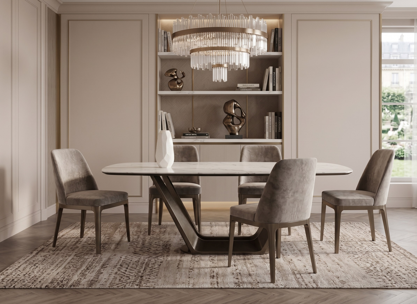 Zenith Day Dinning Table W/ Aramis Chairs